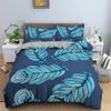 Dark Blue Peacock Feather Duvet Cover Feather Elegant Theme Chic Floral Quilt Cover for Women Teen Boys Girls Bedroom Decoration