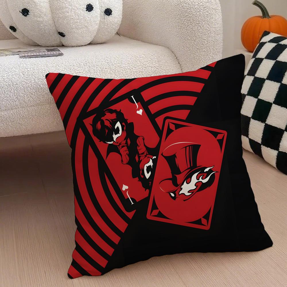 Classic Anime PPersona 5 Cushion Cover Throw Pillow Cover Hidden Button Durable Polyester Chair Cushion