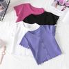 Летняя тонкая футболка с коротким рукавом для девочек, однотонные повседневные топы для детей среднего возраста