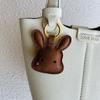 Handmade Genuine Leather Decorative Keychain with a Small Rabbit