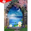 Cross Stitch Rhinestones Flower Moon Diamond Mosaic 5D DIY Diamond Painting Embroidery