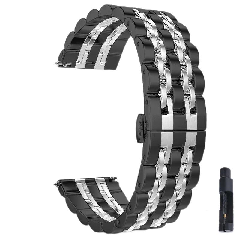 Ремешок из нержавеющей стали 22 мм 20 мм для Samsung Watch 3 4 5 45 мм Gear S3 46 мм 42 мм Active2 40 44 мм Металлический ремешок Браслет