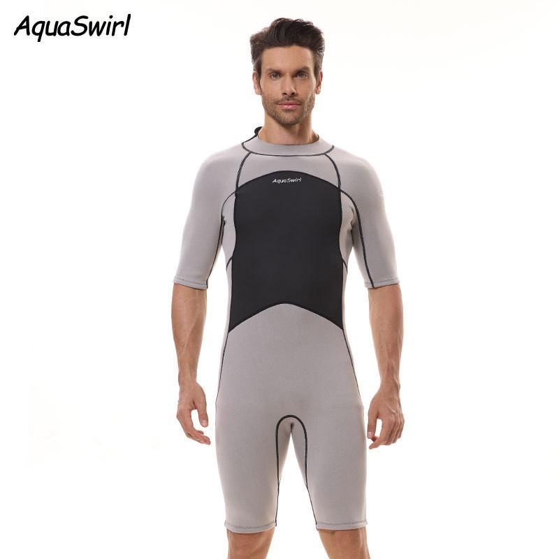 Mens Short Sleeve Wetsuit Snorkeling Surfing Swimming Quick Dry Neoprene Rash Guard Fall Winter