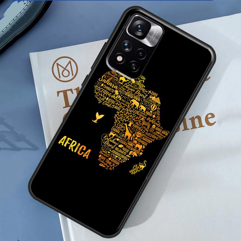 Africa Map Geography Painted Case For Xiaomi Redmi Note 14 13 11 9 10 12 Pro 9S 10S 11S 12S Redmi 10C 12C 13C 14C Cover