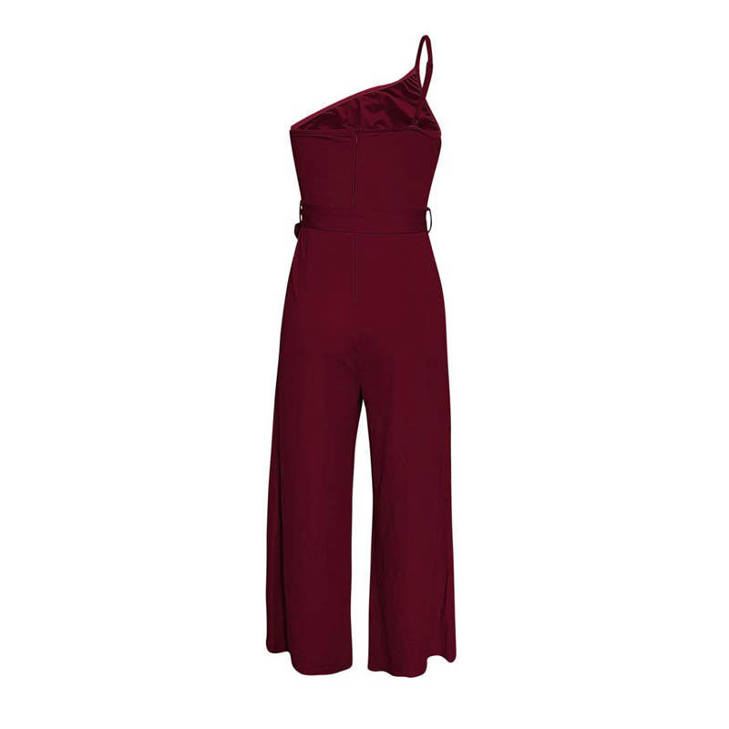 Off Shoulder Strap Jumpsuit Women's Spring Summer Temperament Commuting Solid Color Straight Pants