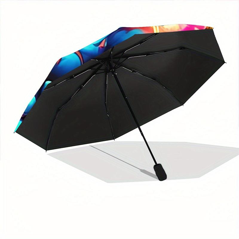 1pc Fantasy Creature Automatic Open/close Folding Compact Cute Cute Umbrella, 8-Rib Sturdy Canopy, Lightweight Portable, Commuting Use, Gift, 117