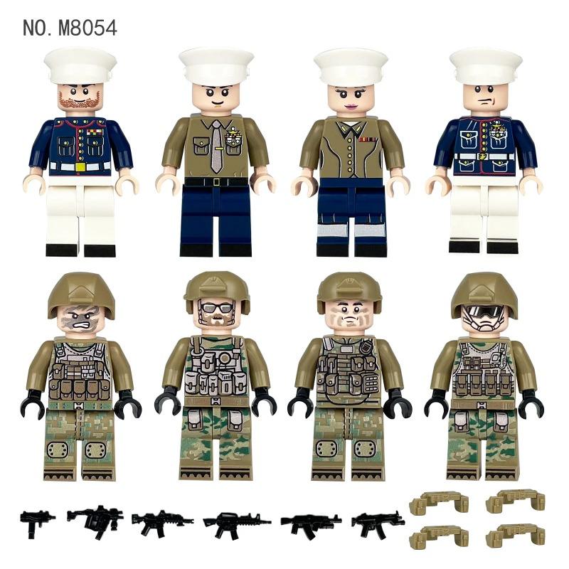Морская пехота Meigao M8054 Строительные блоки Полицейская Минифигурка Оружие Снаряжение Трансграничный Оптовый Продажа Строительные Блоки Детские Игрушки