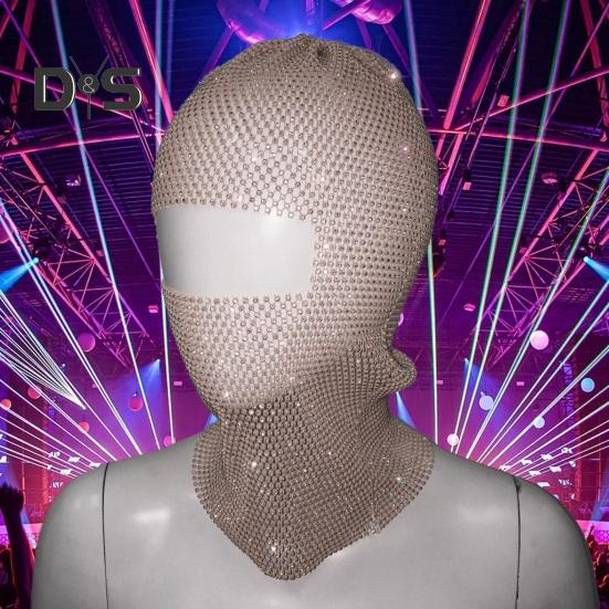 Головной убор с отделкой стразами, ажурный сетчатый дизайн, защита от солнца, открывающая глаза, для выступлений и фестивалей, повязка на голову