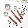 Walnut Wood Handle Measuring Spoons 304 Stainless Steel Ice Cream Scoop Flour Spoon Coffee Shops