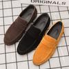 Fashion Spring New Suede Casual Men Shoes Fashion Slip On Loafers Male Leather Comfortable Flat Shoes Moccasins Classic Driving Shoes