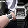 Foxbox Модные Электронные Кварцевые Часы Бизнес Силиконовые Повседневные Спортивные Водонепроницаемые LED Часы для Мужчин Цифровой Дисплей Мужские Часы