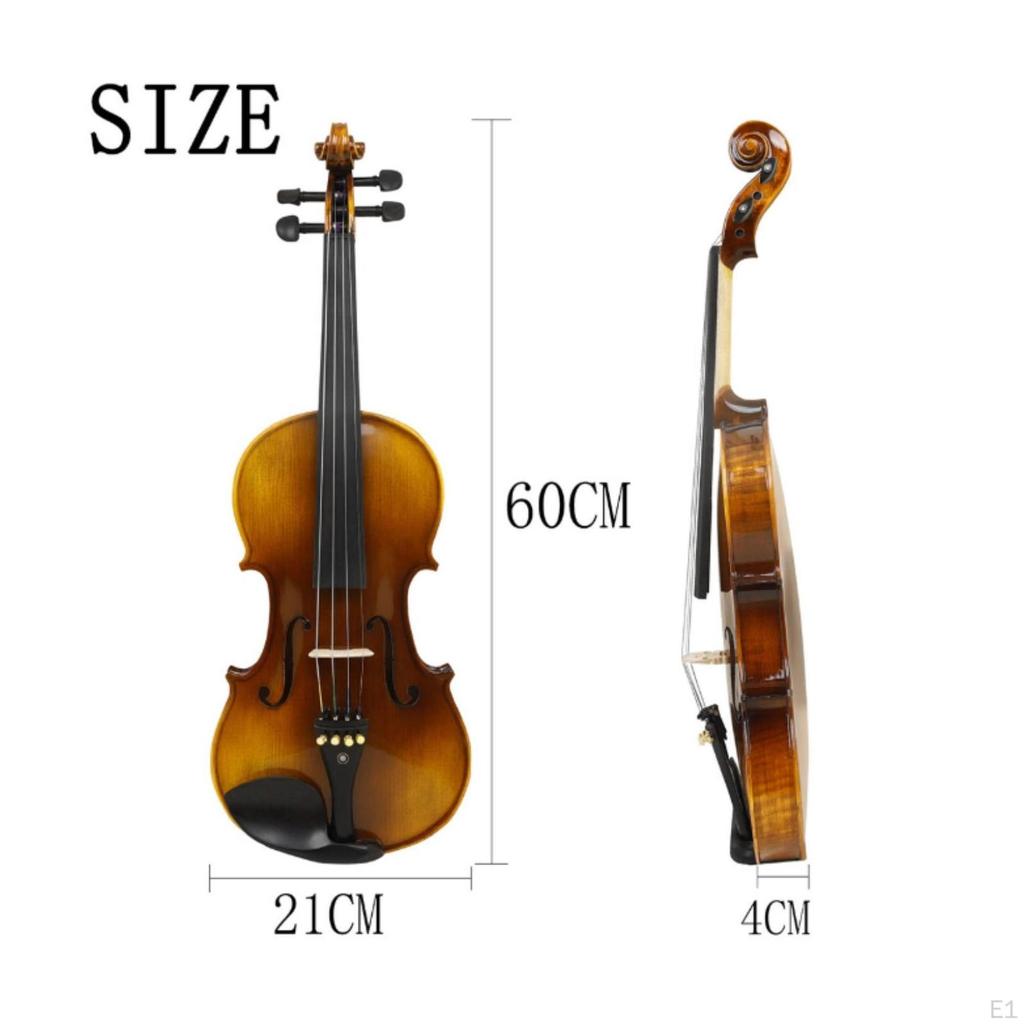 Violin Set FullSize Kit HandCarved String Instrument for Beginners, Students, Rehearsal