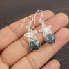 Moss Agate 925 Solid Sterling Silver Earrings, Handmade Gemstone Earrings Jewelry, Gifts For Wife Brand New Earrings