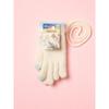 Daiso Winter Together Kids Embroidered Point Gloves Ivory