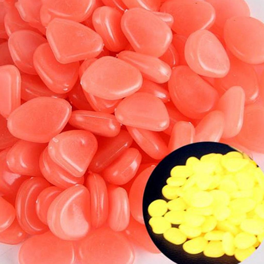 100PCS Garden Decoration Glow In The Dark Luminous Pebbles Stones Wedding