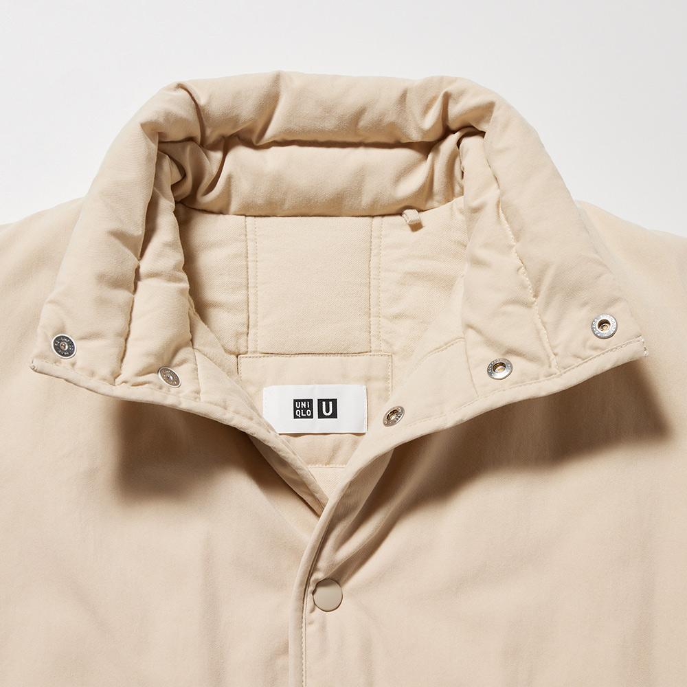 Uniqlo Однотонная куртка с воротником-стойкой на одной пуговице Женские куртки Бежевый 452224-30