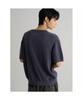8SECONDS Garment-Dyed Henley Neck Knit Pullover Blue