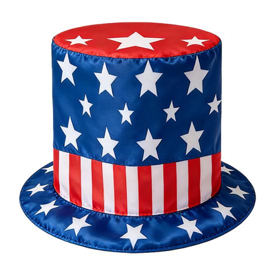 American Flag Top Hat, Uncle Costume Hat for 4th of July, Red White Blue Patriotic Party Decoration for Adults, Independence Day