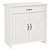 Buffet - HOMCOM - tiroir, 2 portes de grange et étagère réglable - MDF et panneau de particules - 80 x 39,7 x 80 cm - blanc