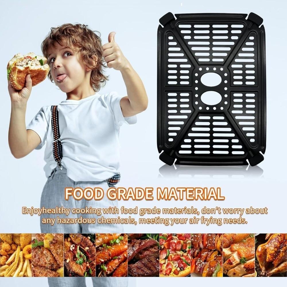 Квадратная решетка-гриль для аэрофритюрницы, антипригарный противень для аэрофритюрницы, вкладыш для аэрофритюрницы, аэрофритюрница с двумя корзинами