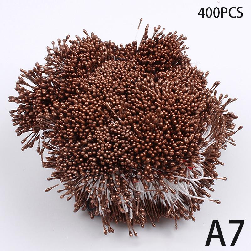 400Pcs Mini Flower Stamen Artificial Pearl Pistil Double Heads DIY Floral Craft For Wedding Decor Needlework Scrapbooking