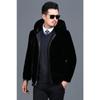 Пальто куртка мужская парка полная норка зимняя теплая норка бархатный контр капюшон черный