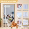 White Magnetic Screen Door,Reversible Left or Right Side Opening,Keep Bugs Out, Hands Free, Pet and Kid Friendly, Fits Door