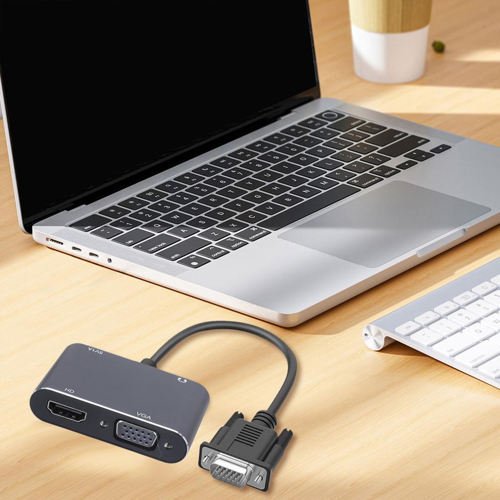 1080P VGA-разветвитель, VGA-адаптер VGA на VGA с двумя интерфейсами и звуком для подключения
