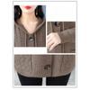Thick Knitted Hooded Cardigan for Middle-aged and Elderly Women In Short  Length