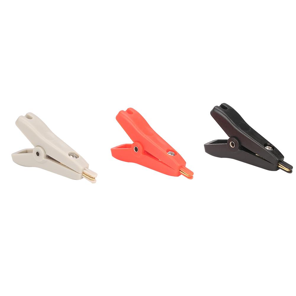 3Pcs P2005 Copper Gold Plated Alligator Clip LCR Kelvin Test Clip 10A