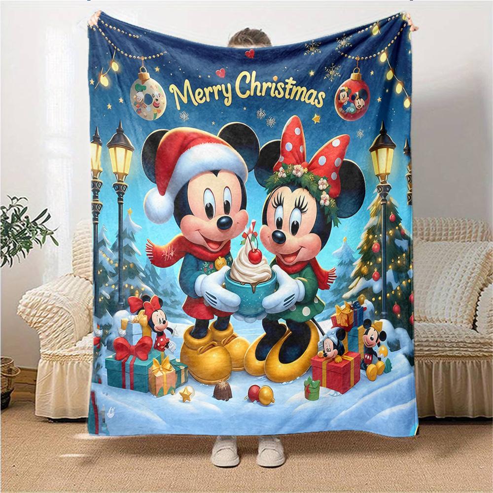 Mickey Minnie'S Christmas Blanket Soft Throw Blanket For Home Bedroom Bed Sofa Travel Office Solid Christmas Blanket