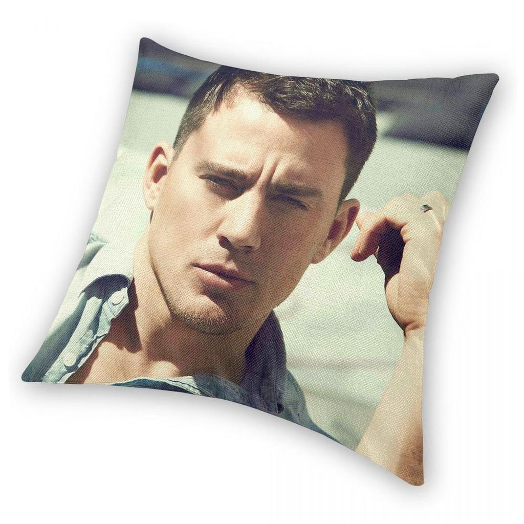 Channing Tatum Actor Square Pillowcase Polyester Linen Velvet Creative Zip Decorative Pillow Case Sofa Cushion Case