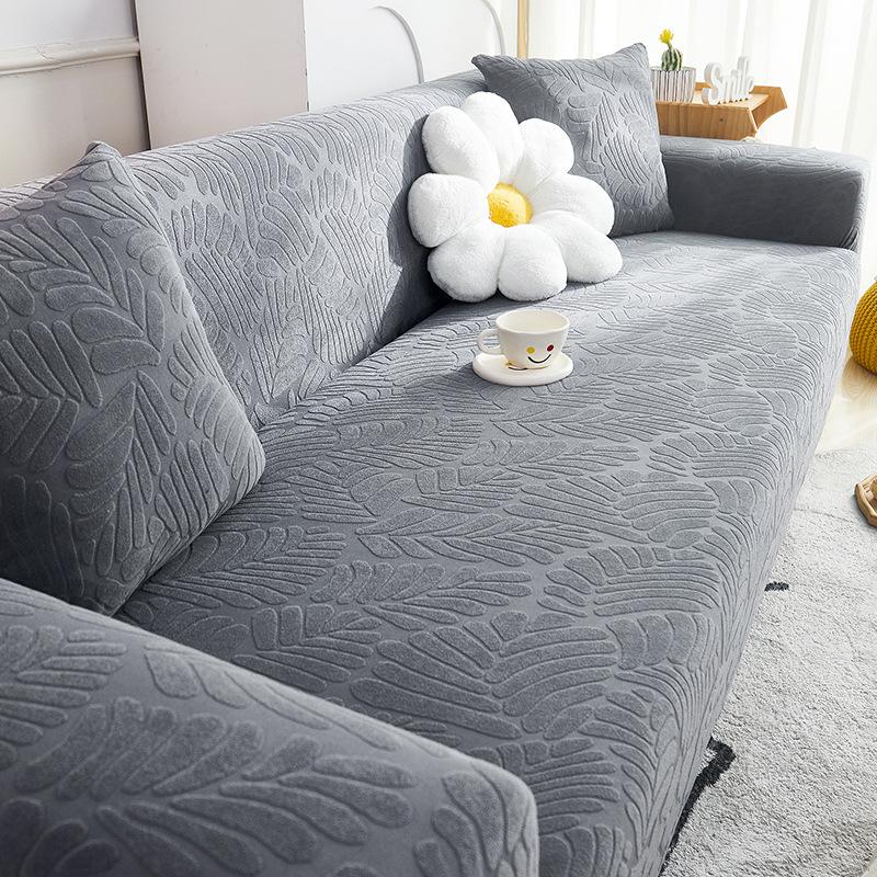 Simple Style Jacquard Velvet Fabric Sofa Cover Cover Type All Inclusive Non Slip Breathable Modular Sofa Universal for All Seasons