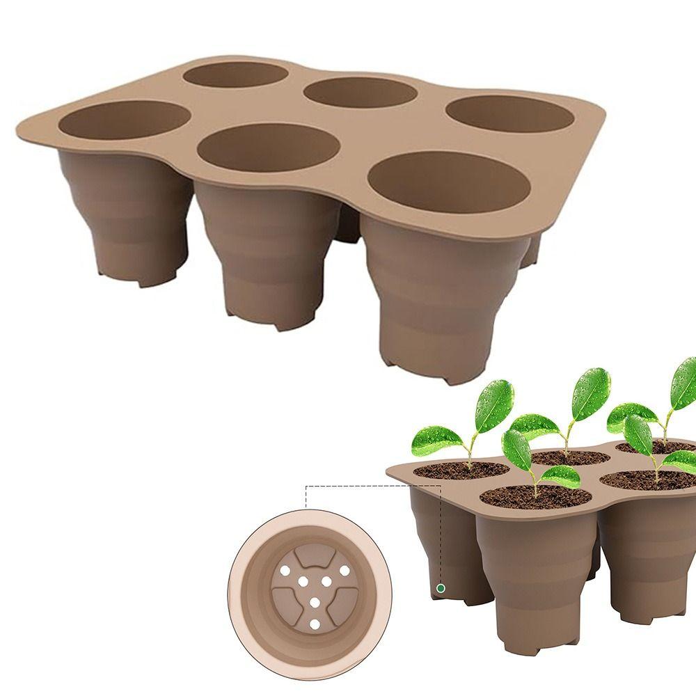 Reusable Garden Seed Pot Tray Silicone Plant Seedling Tray Seed Starter Tray Germination Box