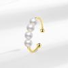 Women's Adjustable Retro Pearl Ring - Trendy Open Index Finger & Joint Style