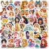 50 Cute Princess Diamond Drawings Graffiti Stickers Mobile Phone Case Guitar Water Cup Waterproof Stickers