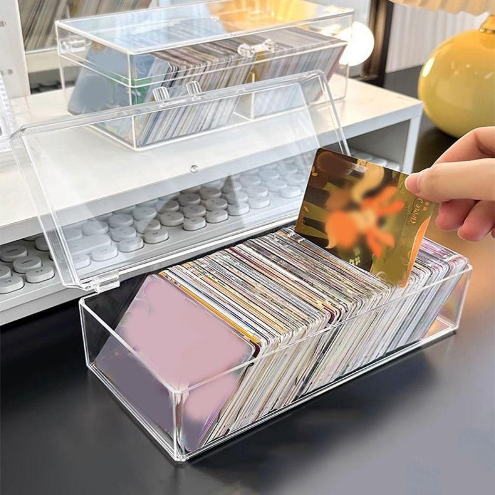 Large Capacity Card Storage Box Acrylic Make Up Organizer Stackable Photo Card Storage Box  Home