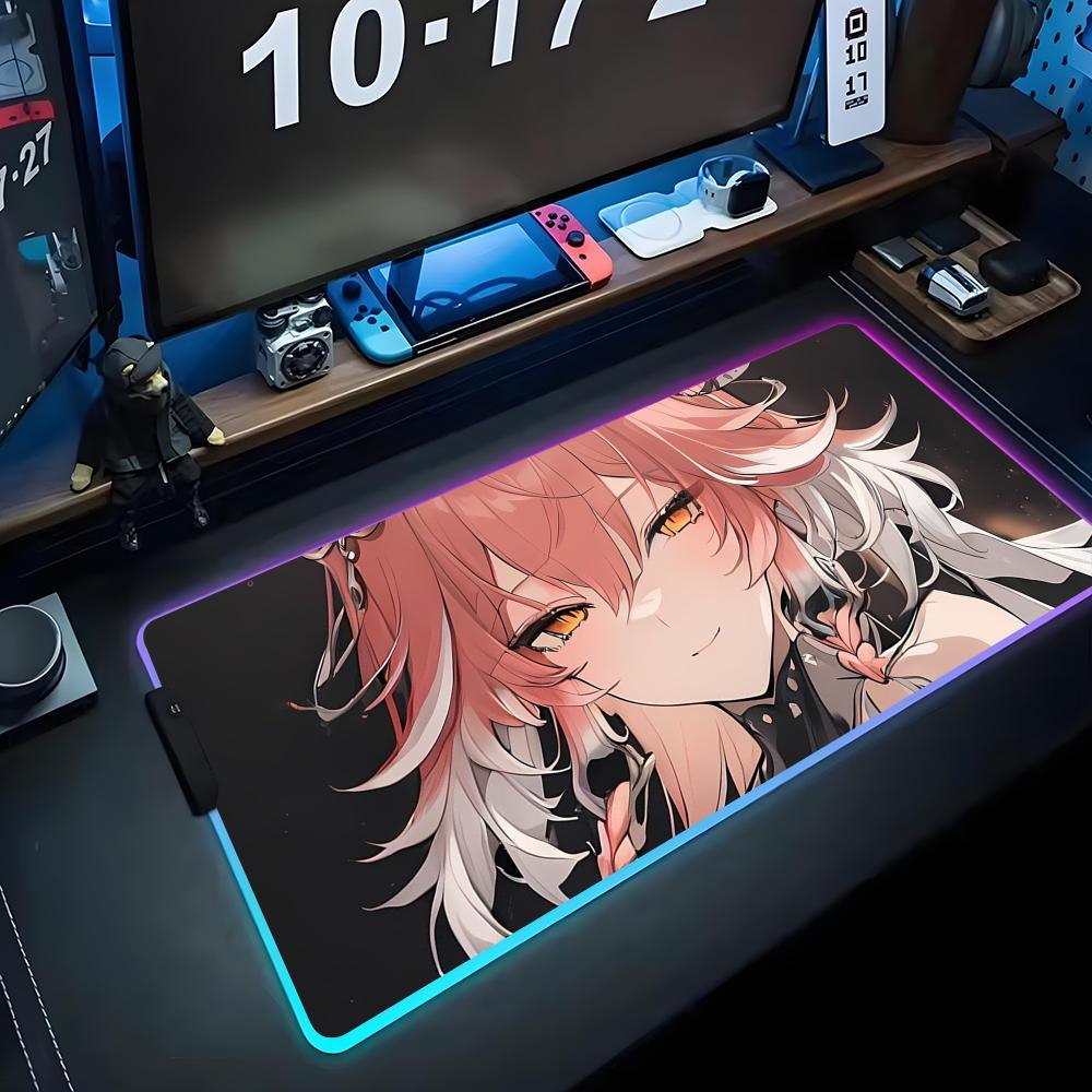 Chang li Коврик для мыши RGB Игровой коврик для мыши Большой светодиодный коврик Настольный коврик для ПК Светящийся коврик для мыши Большие коврики для клавиатуры Настольный ковер с подсветкой