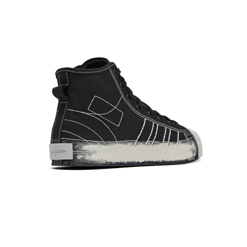Y-3 Nizza Hi Удобные Модные Универсальные Высокие Кеды из Канваса Мужские Кроссовки Черные 52-JQ2449