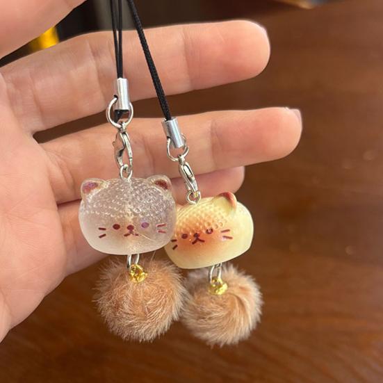 Брелок Подвеска Смола Кот Плюшевый Шар Декор Подвеска для Телефона Ключи Сумки Сотовые Телефоны Держатель для Ключей Модный Аксессуар