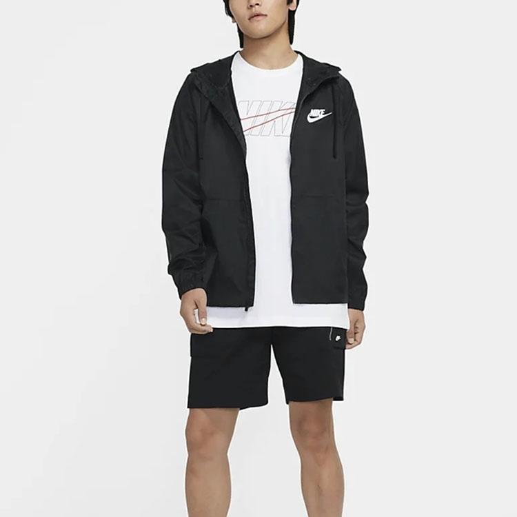 Nike Толстовка с капюшоном на молнии с большим логотипом сзади, мужские топы, черный CZ8677-010