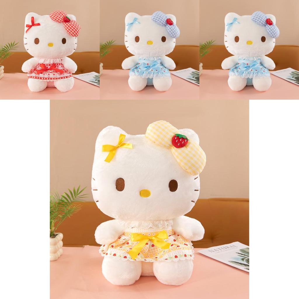 Adorable Strawberry Kt Cat Plush Toy In Multiple Colors Soft Pp Cotton Filling