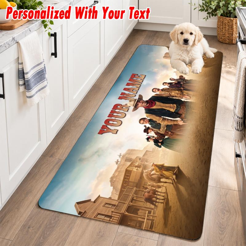 Lucky Luke Custom Text Flannel Floor Rug Soft Kitchen Mat Personalized Non Slip Carpet