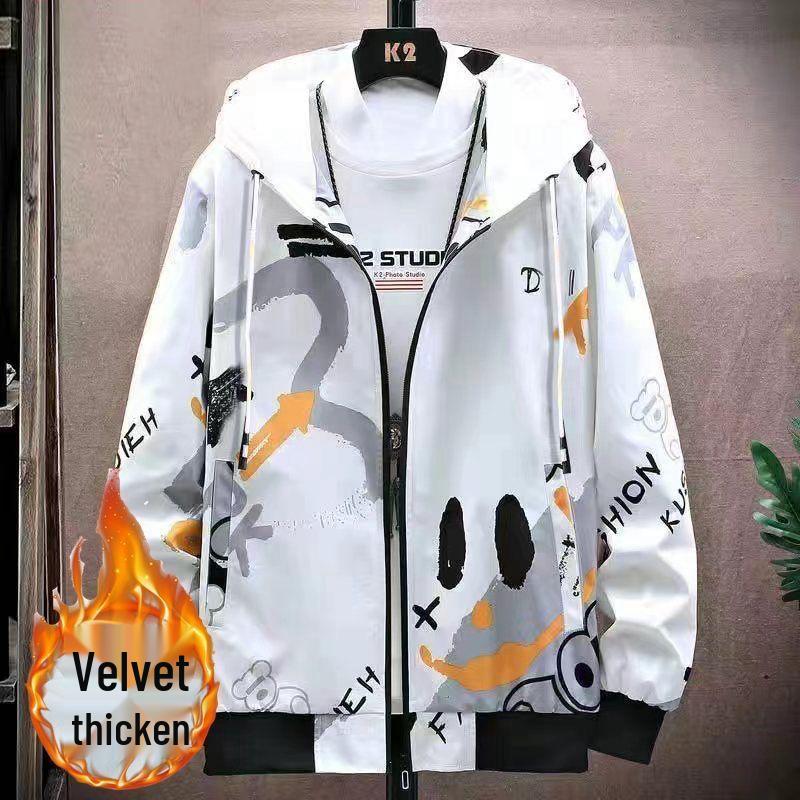 Бархатная толстовка для подростков, осень/зима - Стильная, свободного кроя куртка