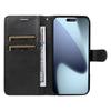 For iPhone 17 Pro Leather Wallet Case with Strap Solid Color Phone Stand Cover