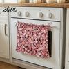 Rustic Kitchen Appliance Cover Oven Skirt Curtain with Ribbon Ties, Halloween Pumpkin Ghost Pleated Dishwasher Print, Adjustable Heat-Resistant
