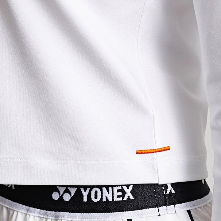 Женская укороченная футболка YONEX 245Tl003F Белая с длинным рукавом и дизайном с закрепками