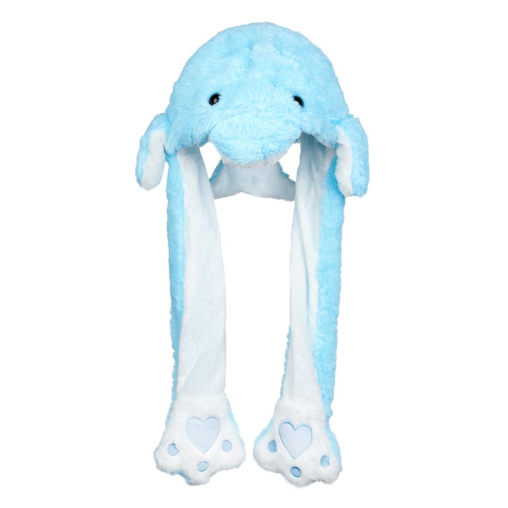 Милая Двигающаяся Прыгающая Теплая Шапка с Ушками Кролика Пинч Подушка Безопасности Забавная Шапка Плюшевые Животные