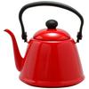 Nodahoro Drip Kettle, 2L, Enamel, Gas/IH Compatible, Narrow Mouth, Made In Japan, Red, DK-200R