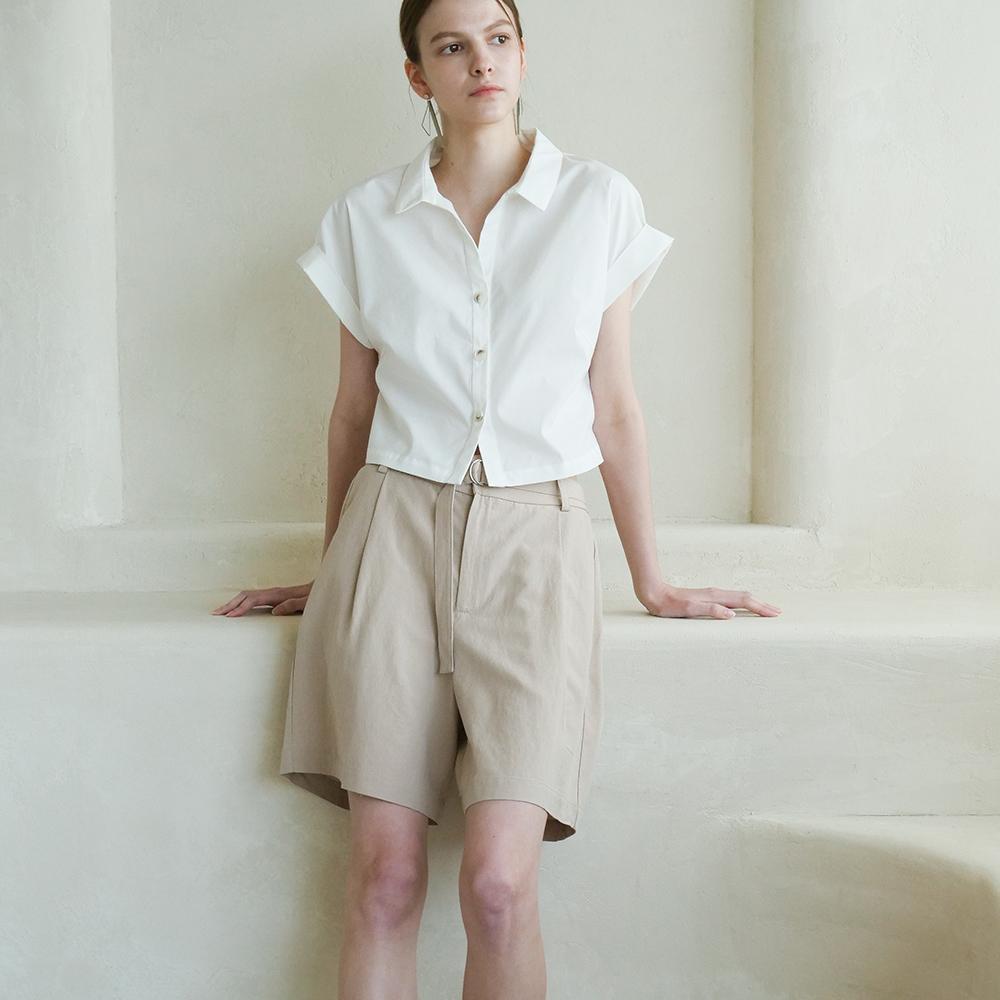 ACUD Linen Pintuck Detail Short Pants _ Beige